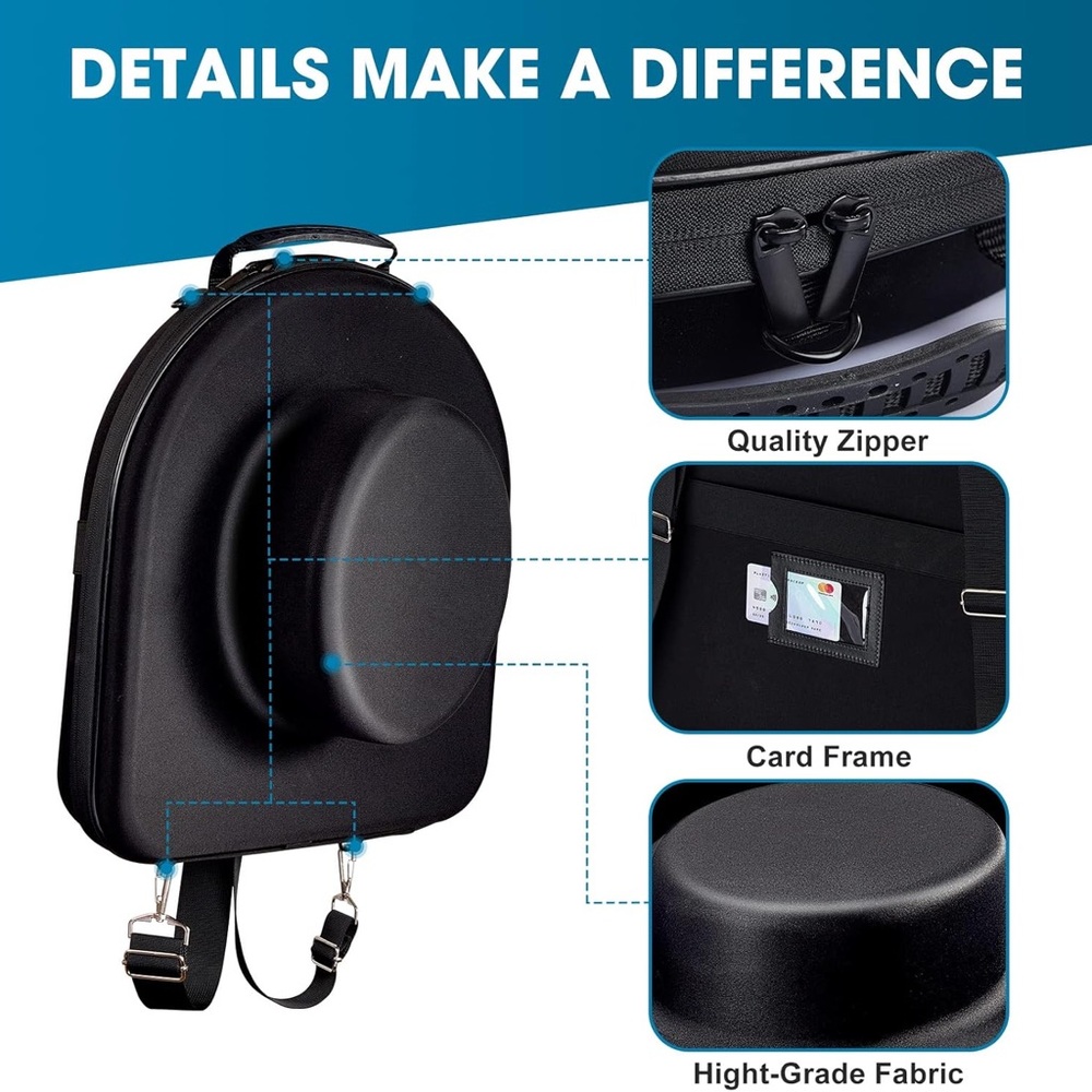 NWOT Hat Box Travel Fedora Case Universal Size Hat Carrier Storage Case Travel - Picture 2 of 9